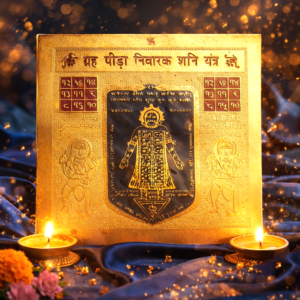 Gold Plated Copper Shani Nivarak Yantra(शनि निवारक यन्त्र) | Size 3×3 Inch