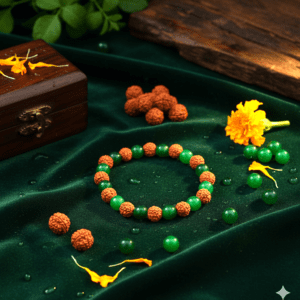 Budh Dosh Nivaran Bracelet With Rudraksh-2 (बुध दोष निवारण ब्रेसलेट)