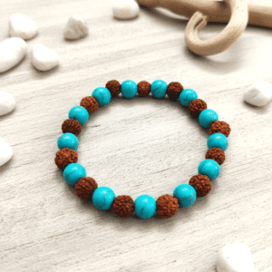 Firoza Crystal Rudraksha Bracelet