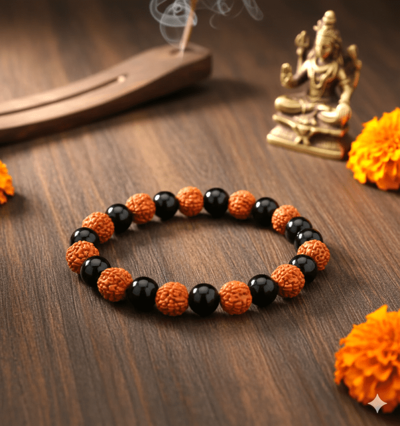 Rahu Dosh Nivaran Bracelet With Rudraksh (राहु दोष निवारण ब्रेसलेट)