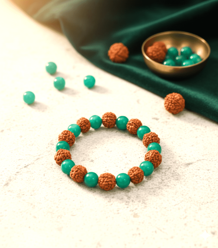 Crystal Rudraksha Budh Dosh Nivaran Bracelet