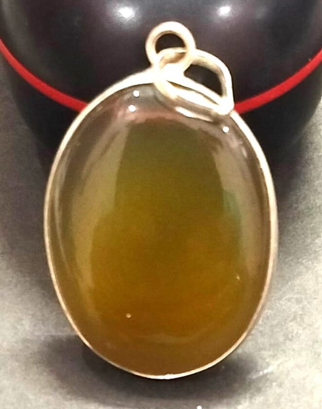 Big Size Hakik Stone Pendant In Brass(हकीक स्टोन) | Weight 34.10 carat