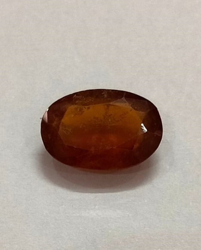 Certified Hessonite Gomed Stone(गोमेद स्टोन) | Weight- 5.10 carat