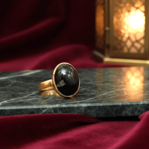 High Quality Certified Sulemani Hakik Stone Ring In Brass With Certificate(सुलेमानी हकीक स्टोन रिंग) | Size- Adjustable | Weight- 6.45 gram