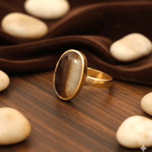 High Quality Certified Sulemani Hakik Stone Ring In Brass With Certificate(सुलेमानी हकीक स्टोन रिंग) | Size- Adjustable | Weight- 6.06 gram