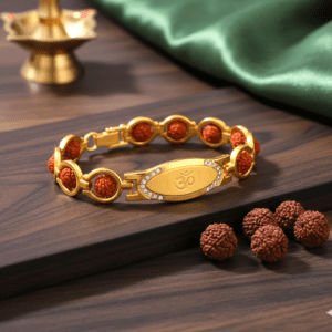 Om Rudraksha Brass Bracelet