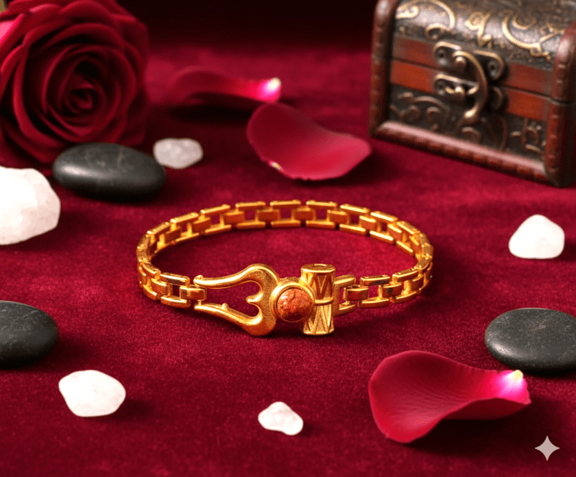 Trishul Damru Brass Bracelet