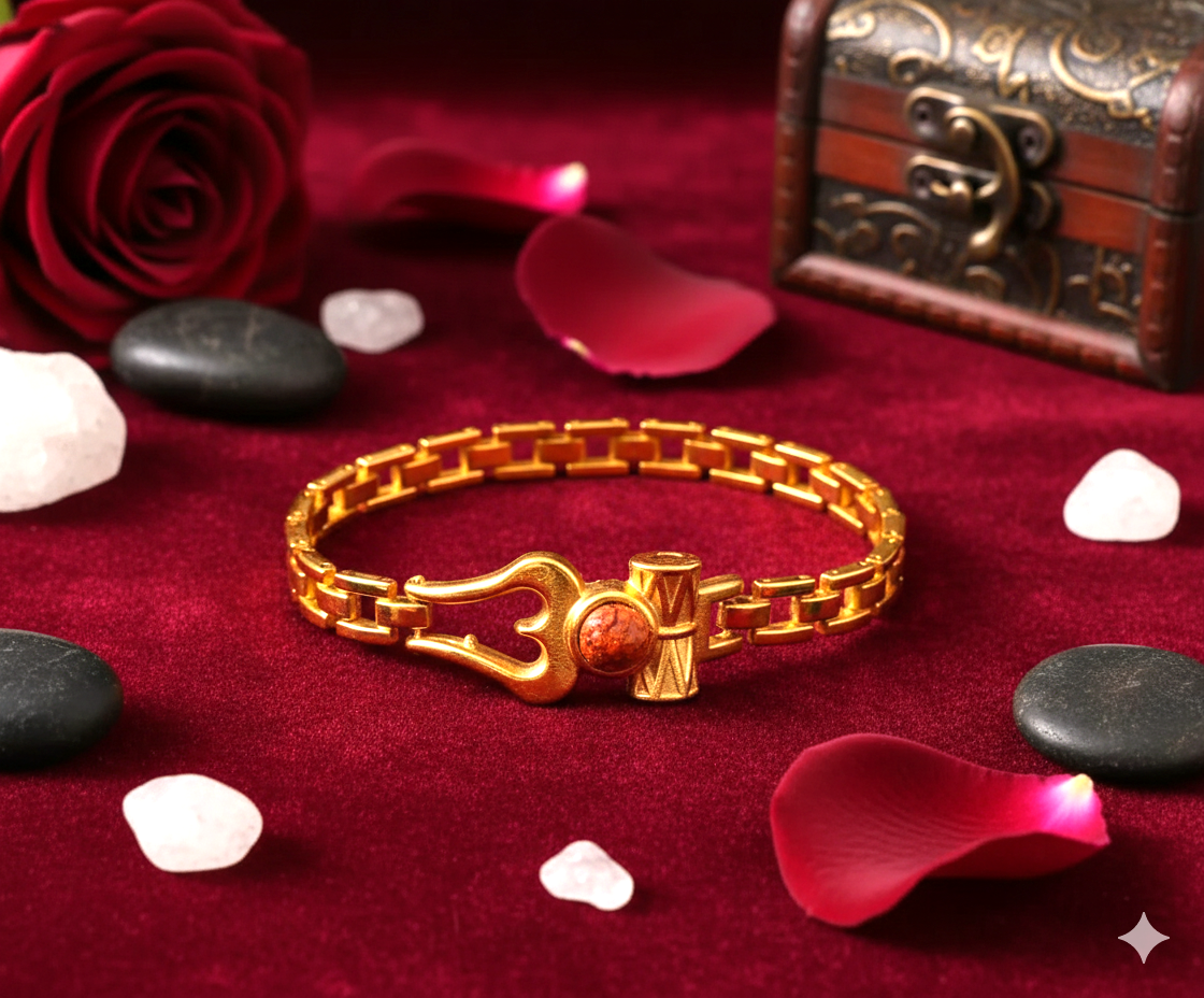 Trishul Damru Brass Bracelet