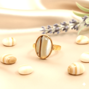 High Quality Certified Sulemani Hakik Stone Ring In Brass With Certificate(सुलेमानी हकीक स्टोन रिंग) | Size- Adjustable | Weight- 5.58 gram