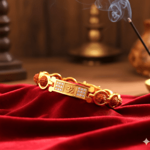 Stylish Om Rudraksha Brass Bracelet