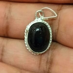 Silver Polished Brass Hakik Stone Locket 30(हकीक स्टोन लॉकेट)