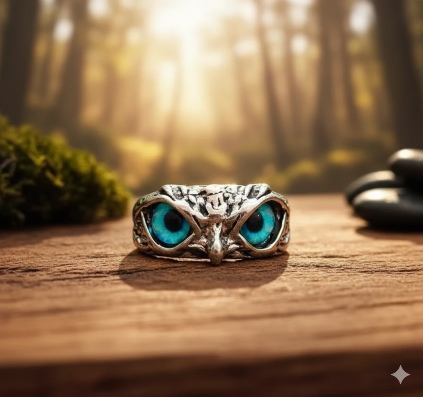 Metal Owl Ring, Size Adjustable