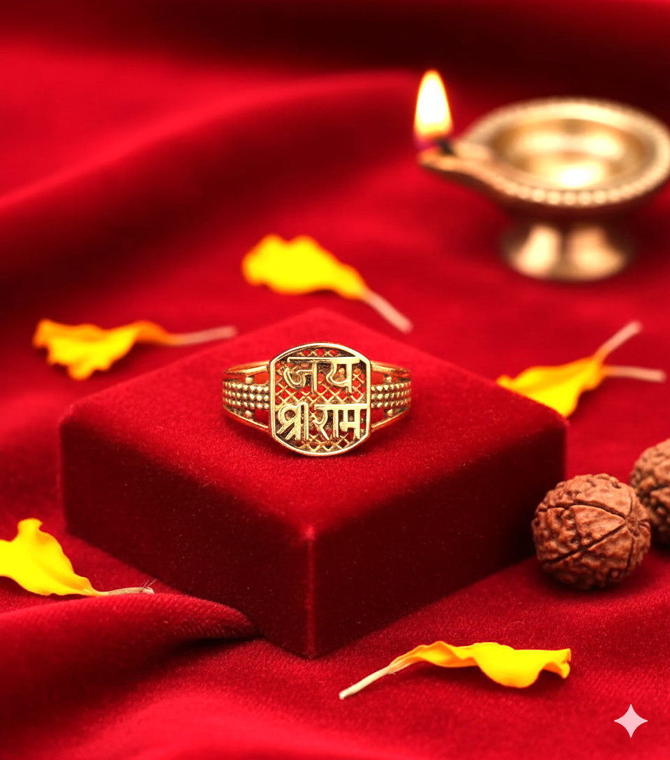 Panchdhatu Jai Shri Ram Ring (पंचधातु जय श्री राम रिंग), Size- Standard