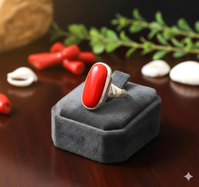 coral munga stone ring