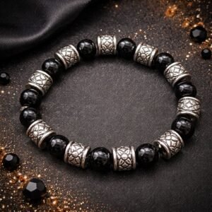 germansilver-blackbeads-bracelet-jyotishshop