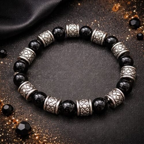 germansilver-blackbeads-bracelet-jyotishshop