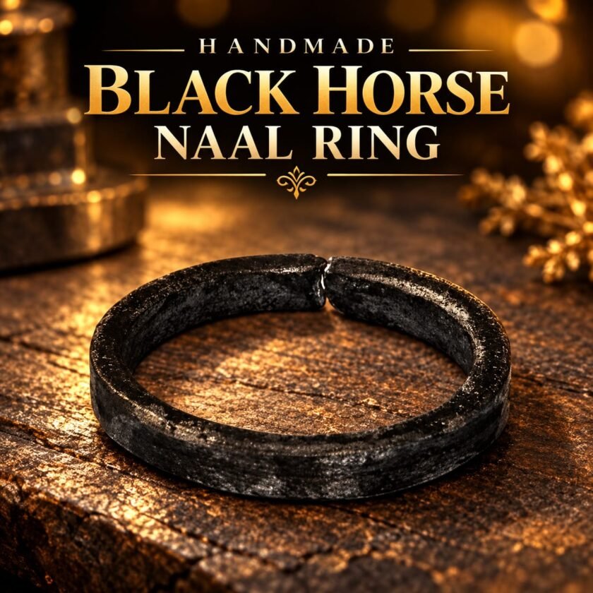 Original Handmade Black Horse Shoe,Naal Ring with Cut | असली काले घोड़े की नाल की अंगूठी – शनि कृपा एवं सुरक्षा अंगूठी